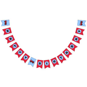 Banderas de Bunting Party de Camión Rojo