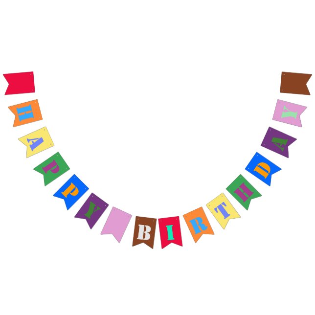 Banderas de Bunting Party de cumpleaños multicolor (Todo)