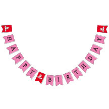 Banderas de Bunting Pink Happy Birthday