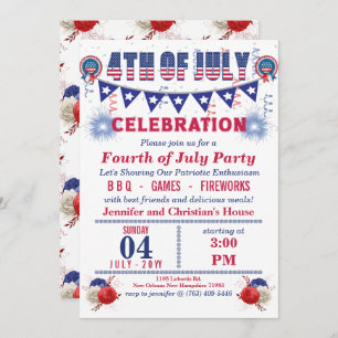 Banderas de cadena azul Pennant 4 de julio Fiesta