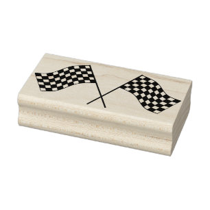 Banderas de carreras de cheques Sello de caucho