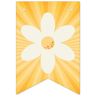 Banderas de conglomerado amarillo retro Daisy Sunb