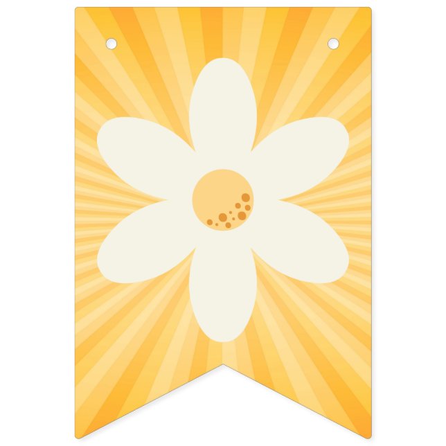 Banderas de conglomerado amarillo retro Daisy Sunb (Primera bandera)