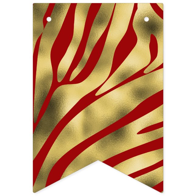 Banderas de conglomerado de cebra roja y dorada (Primera bandera)