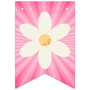 Banderas de conglomerado de Sunburst Retro Pink Da