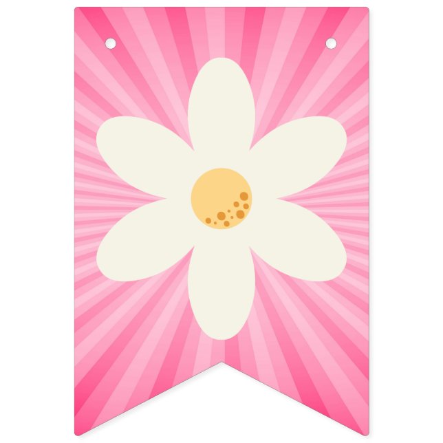 Banderas de conglomerado de Sunburst Retro Pink Da (Primera bandera)