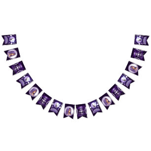 Banderas de conglomerado infantil morado de la lun