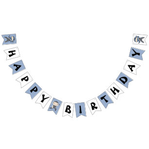 Banderas de Cumpleaños Feliz Ninja Pequeño Adorabl