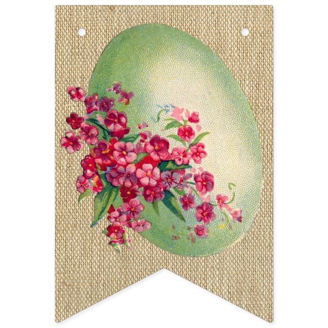 Banderas de guirnalda de Pascua de arpillera rústi (Segunda bandera)