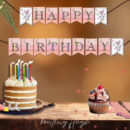 Banderas de la fiesta de cumpleaños "Pink Silly Go