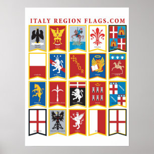 Banderas de la región de Italia/Poster de arte 150