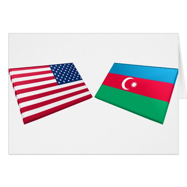 Banderas de los E.E.U.U. y de Azerbaijan (Anverso (Horizontal))