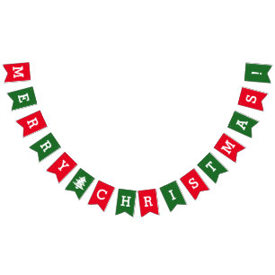 Banderas de Navidad alegre rojas y verdes