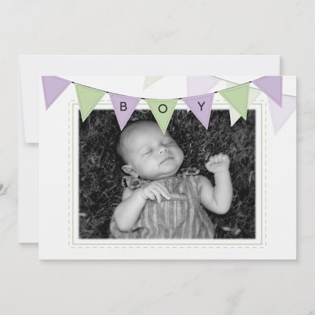 Banderas de pancartas de bebé Invitación de foto d (Anverso)