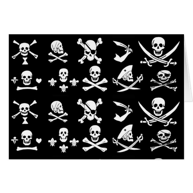 BANDERAS DE PIRATAS NEGRAS ANTIGUAS Y MAPAS DE TRA (Anverso (Horizontal))