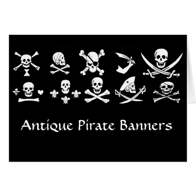 BANDERAS DE PIRATAS NEGRAS ANTIGUAS Y MAPAS DE TRA (Anverso (Horizontal))