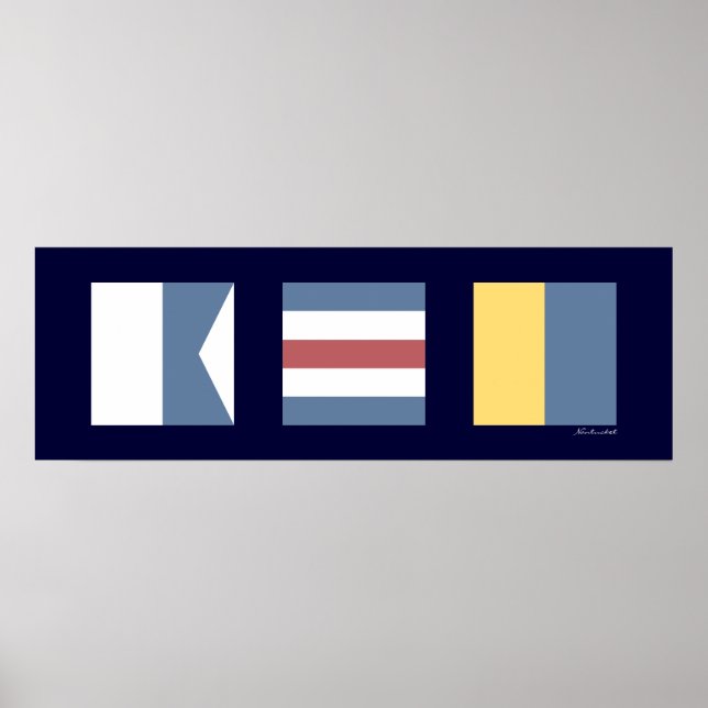 Banderas de señal náutica ACK Nantucket (Frente)