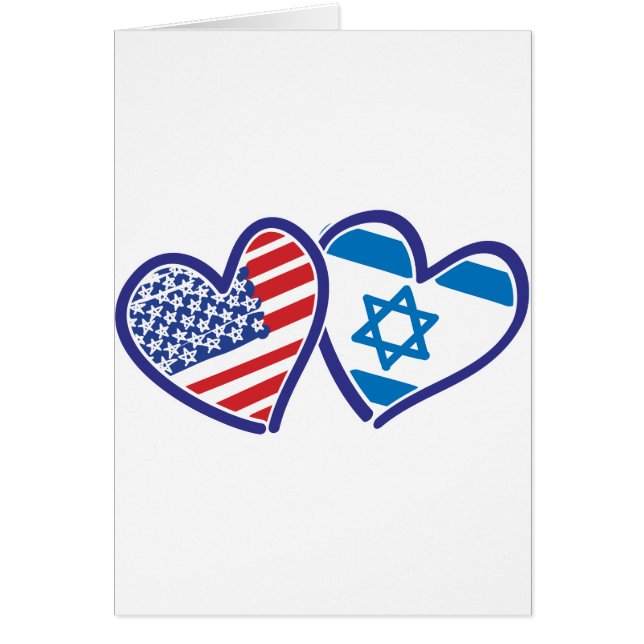 Banderas del corazón de Estados Unidos Israel (Frente)
