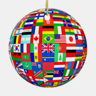 BANDERAS DEL MUNDO DEL ORNAMENTO DEL ÁRBOL DE