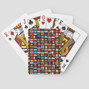 Banderas del mundo jugando cartas