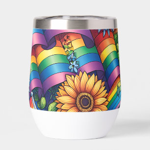 Banderas del orgullo LGBTQIA+, arcos de lluvia y f