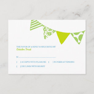 Banderas divertidas azules y verdes Bodas rsvp