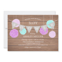 Banderas moradas y flaquezas - Invitación de Baby 