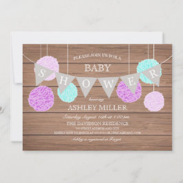 Banderas moradas y flaquezas - Invitación de Baby