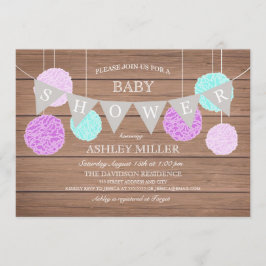 Banderas moradas y flaquezas - Invitación de Baby