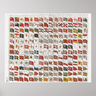 Banderas Náuticas Antiguas del Mundo Póster