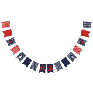 Banderas Náuticas Blancas y Azules Rojas