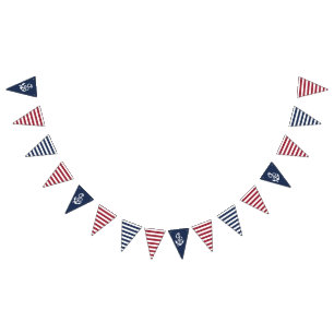 Banderas náuticas rojas, blancas y azules