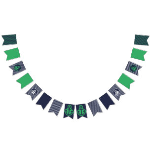 Banderas náuticas verdes y de la armada