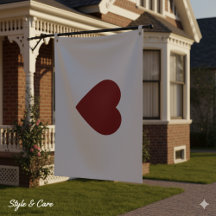Bright Red Heart Mark Flag to Beautify Your House