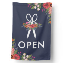 Flores de Boho Azul de la Marina Salón de Pelo Abi