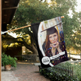 Banderas Para Casa Foto de graduación de marco curvo negro