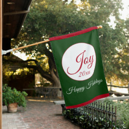 Banderas Para Casa Joy Happy Holidays Minimalista Circle Navidades