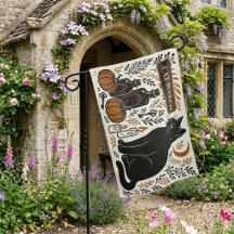 Reloj de gato negro vintage Jardín botánico Hallow
