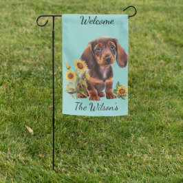 Banderas Para Jardín Adorable Dachshund Puppy