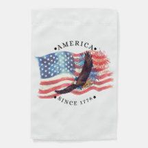 América desde 1776 Acuarela Bandera/Águila/Fuegos 