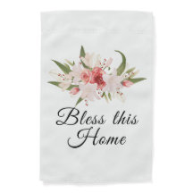 Bendice este hogar Diseño floral acuarela al aire 