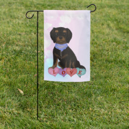 Banderas Para Jardín Black and Tan Cavalier Spaniel Valentine