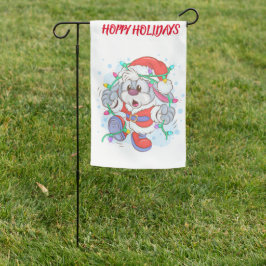 Banderas Para Jardín Conejo navideño animado