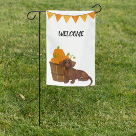Banderas Para Jardín Día de Acción de Gracias Dachshund