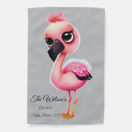 Banderas Para Jardín Flamingo rosa animado