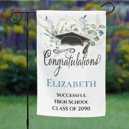 Banderas Para Jardín Graduación Elegante Personalizada de la Escuela Eu