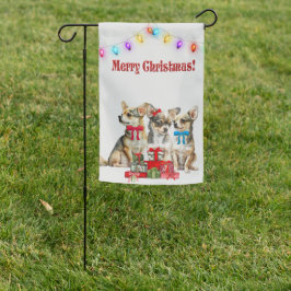 Banderas Para Jardín Navidades de Chihuahua Puppies
