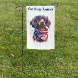 Banderas Para Jardín Patriotic Dachshund