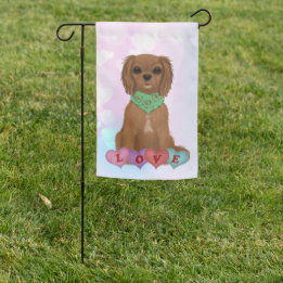 Banderas Para Jardín Ruby Cavalier King Charles Spaniel Valentine