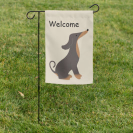 Banderas Para Jardín Whimsical Dachshund